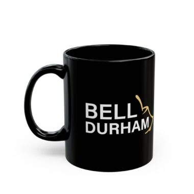 Ceramic Mug (Black): Half Bell Stacked
